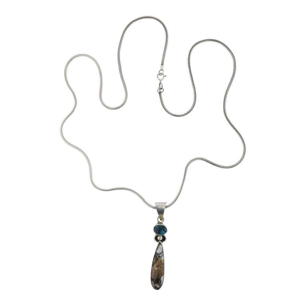 Peter Johnson Turquoise & Wild Horse Pendant On Silver (1 of 3)