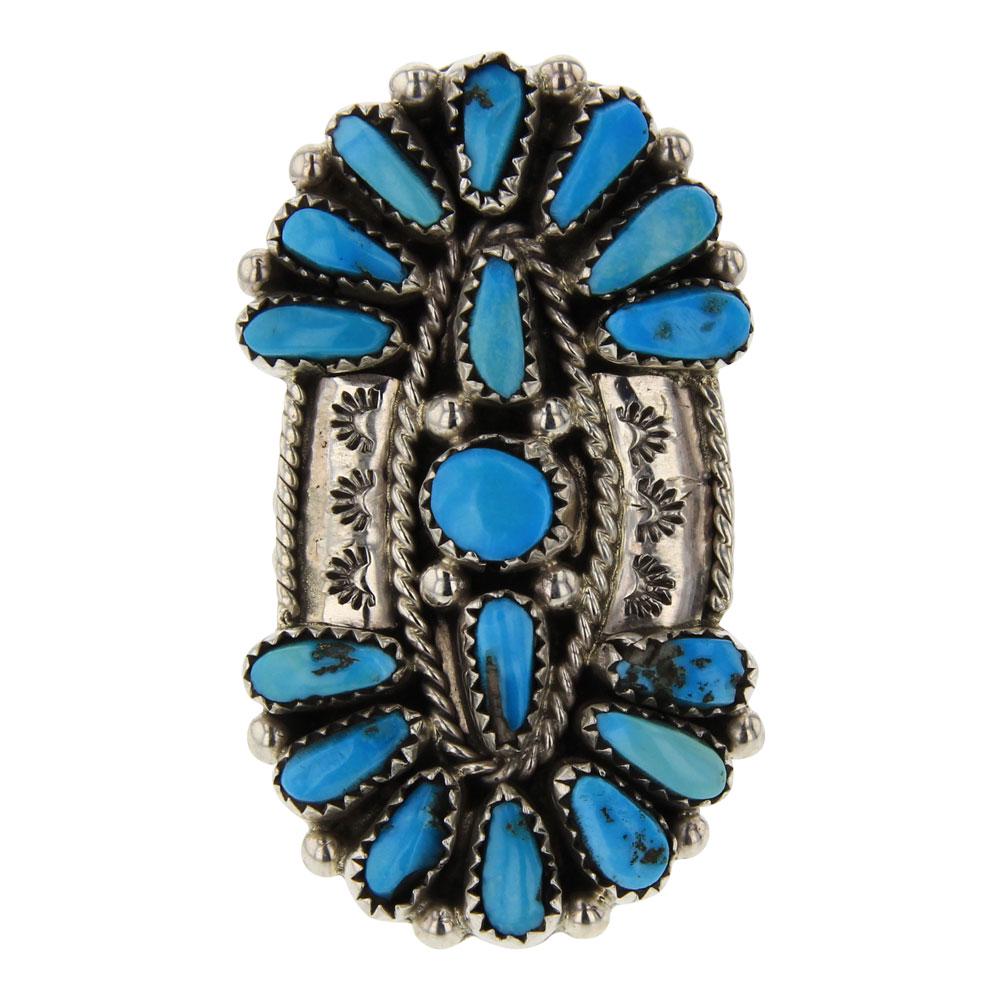 Vintage Pawn Kingman Turquoise Cluster Ring (1 of 3)