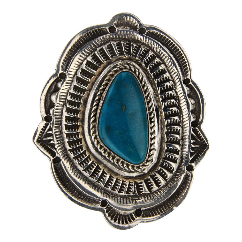 Freddie Maloney Blue Gem Turquoise Stamp Ring (1 of 3)