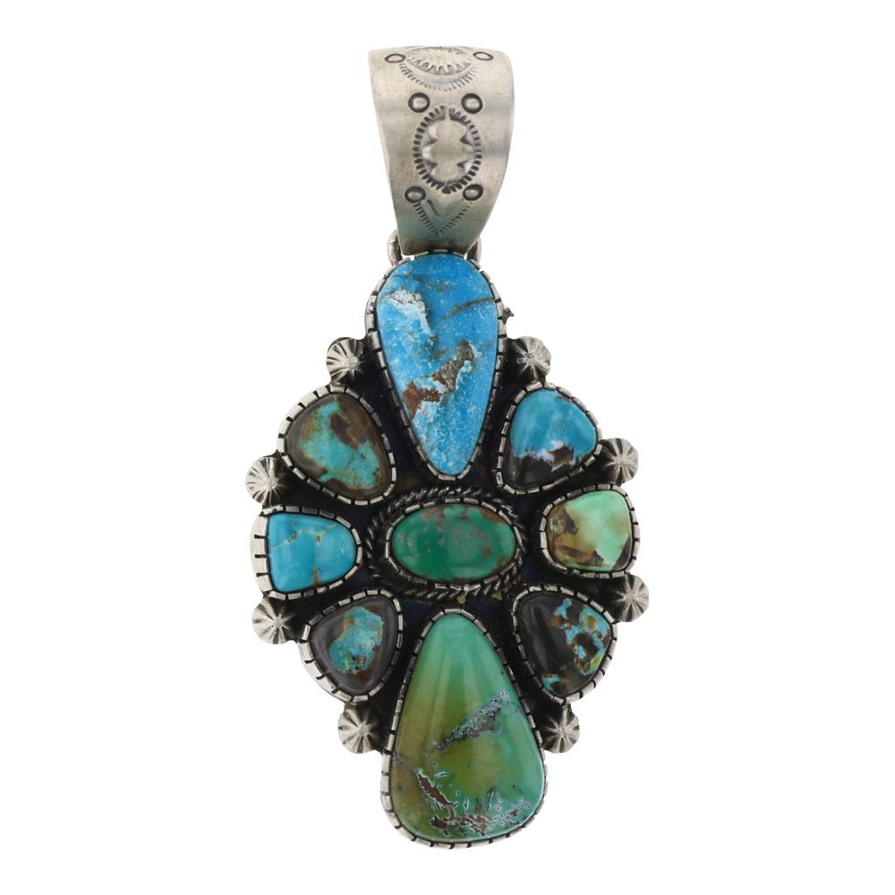 Raymond Beard Nevada Turquoise Cluster Pendant (1 of 2)