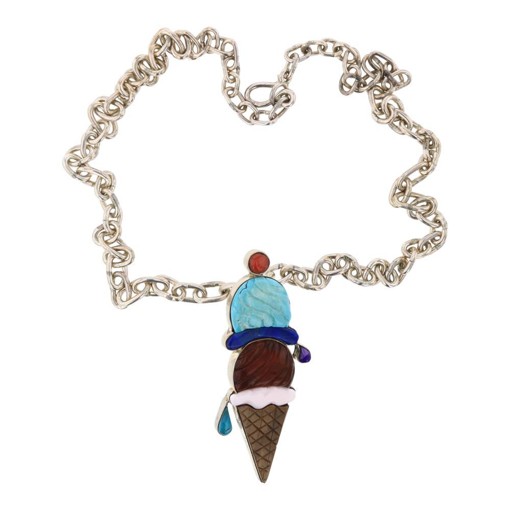 Dylan Poblano Zuni Inlay Mixed Stone & Shell Cartoon (1 of 3)