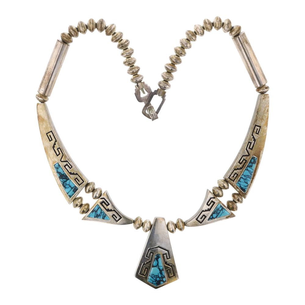 Alvin & Lula Begay Vintage  Spiderweb Turquoise & Coral (1 of 4)