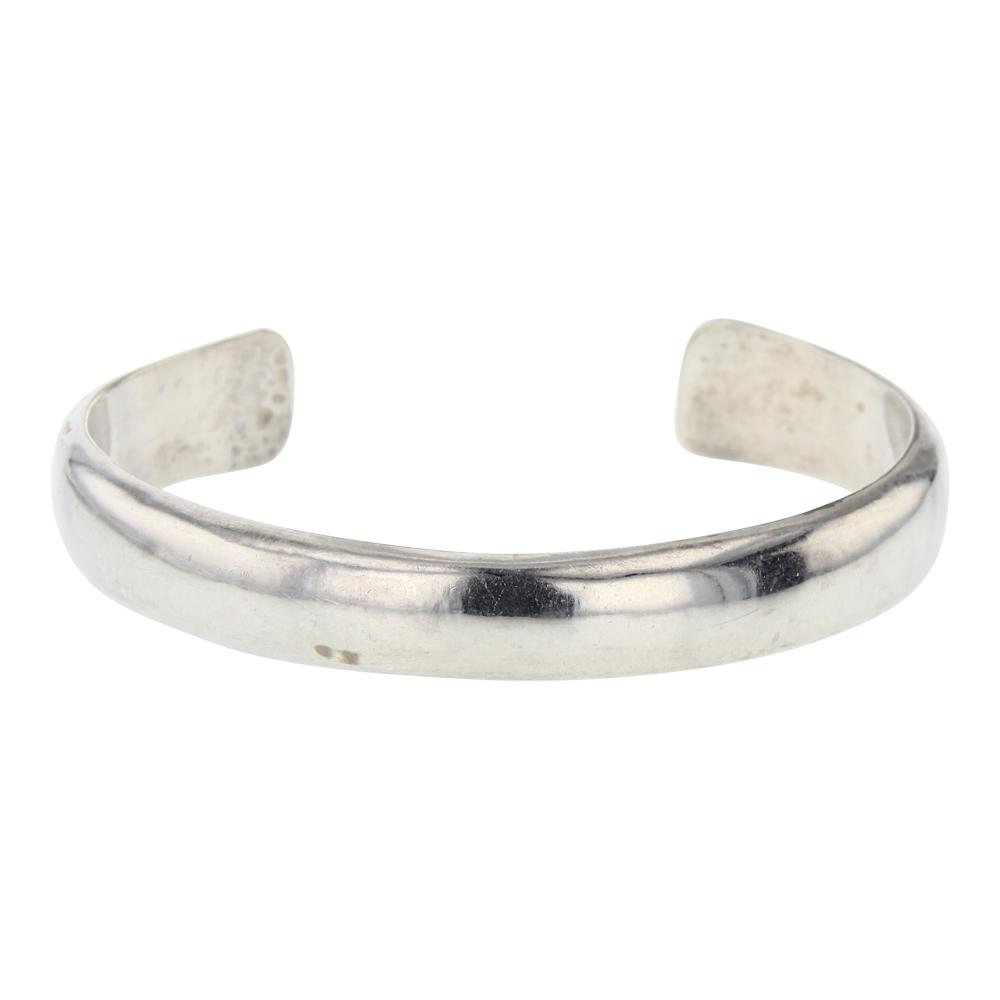 Plain Silver Domed Cuff Bracelet (1 of 4)
