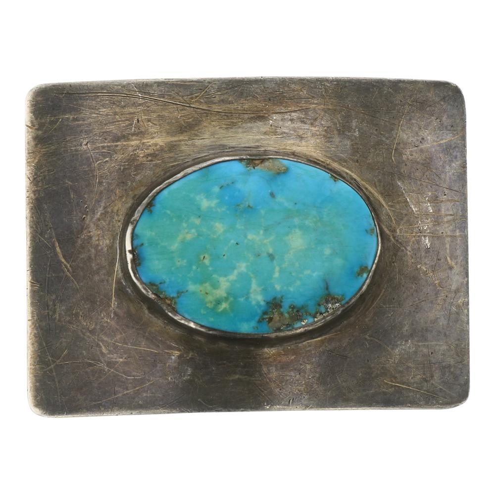 Nevada Turquoise Navajo Belt Buckle (1 of 2)