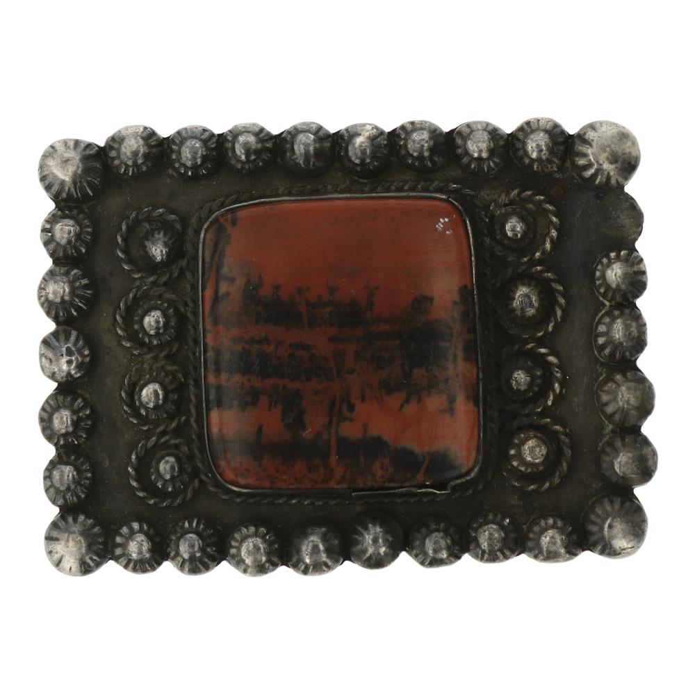 Vintage Old Pawn Red Jasper Belt Buckle (1 of 2)