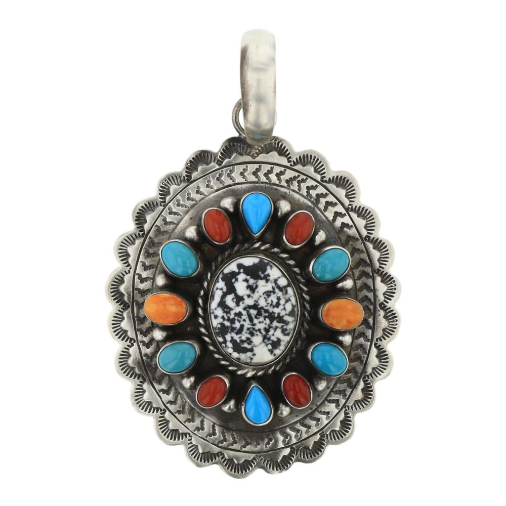 Raymond Beard White Buffalo Mixed Turquoise Coral & (1 of 2)