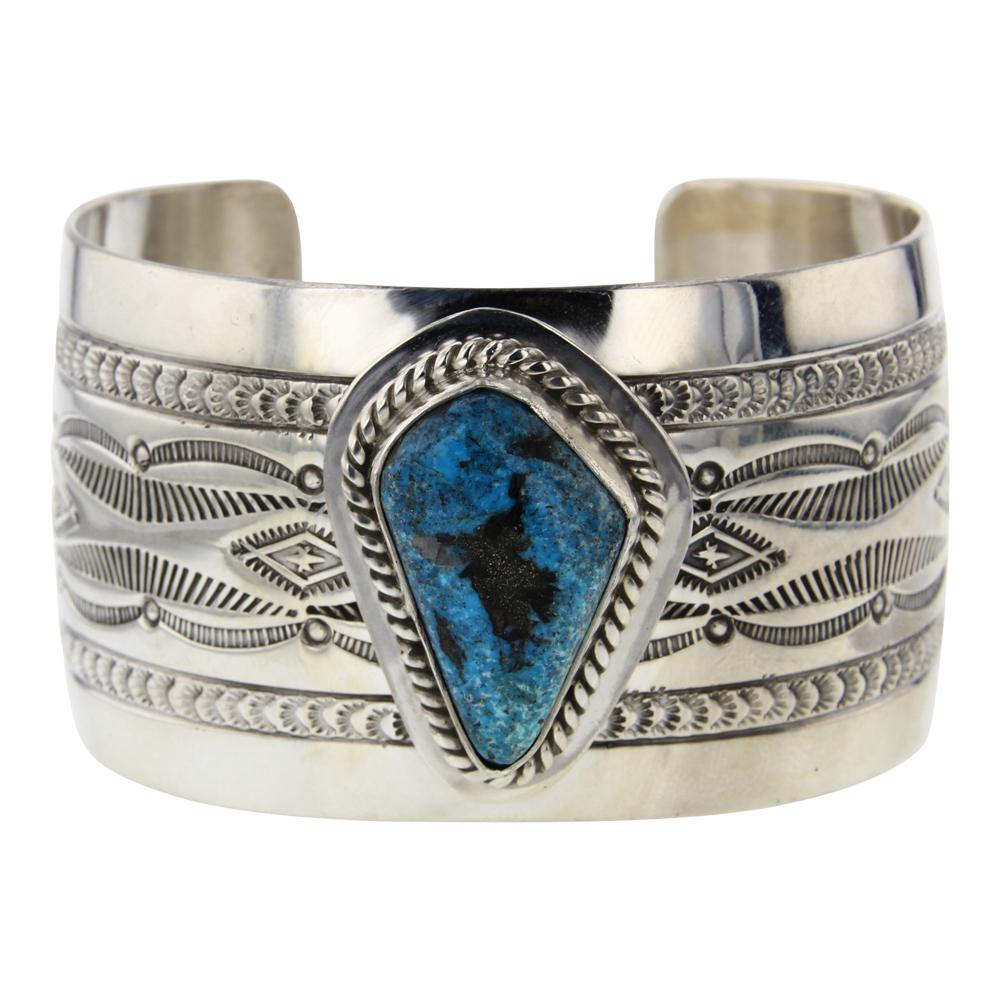 John Nelson Kingman Turquoise Wide Cuff Bracelet (1 of 4)