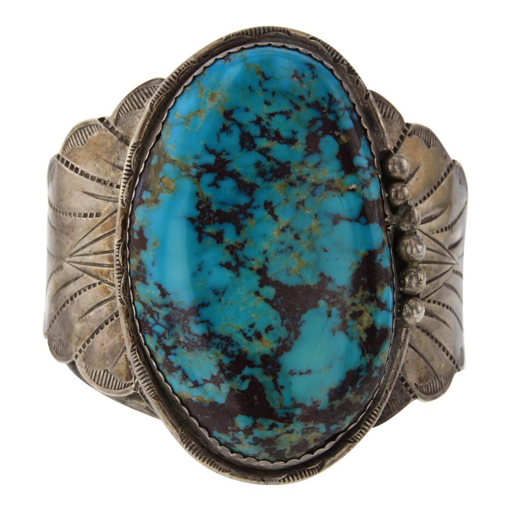 Old Pawn Large Menassa Turquoise Cuff Bracelet (1 of 3)