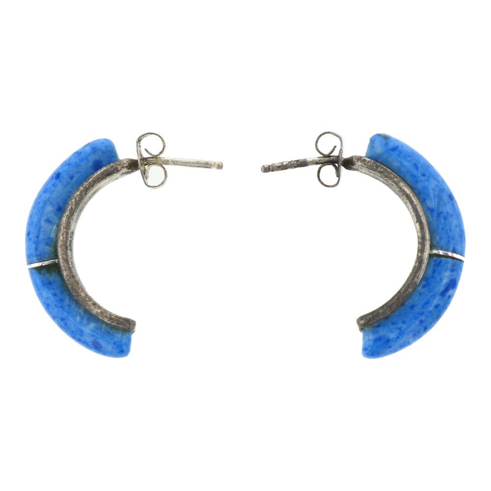 Denim Lapis Inlay Hoop Earrings (1 of 3)