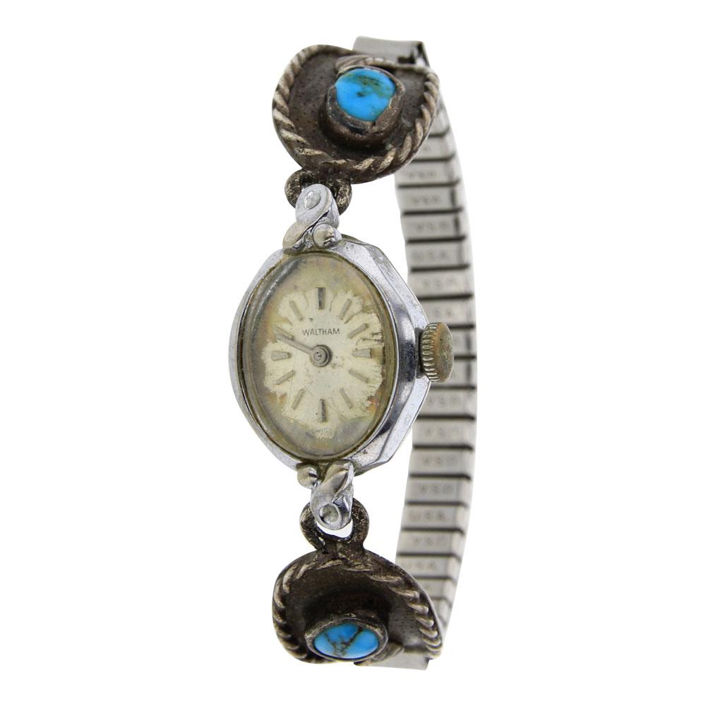 Vintage Pawn Turquoise Link Watch Bracelet (1 of 3)