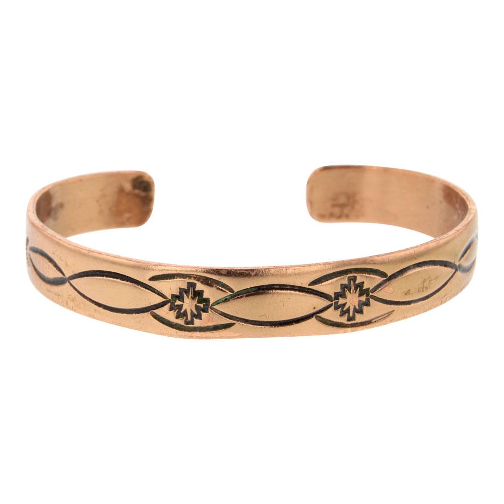 Navajo Copper Stamped Bracelet (1 of 3)