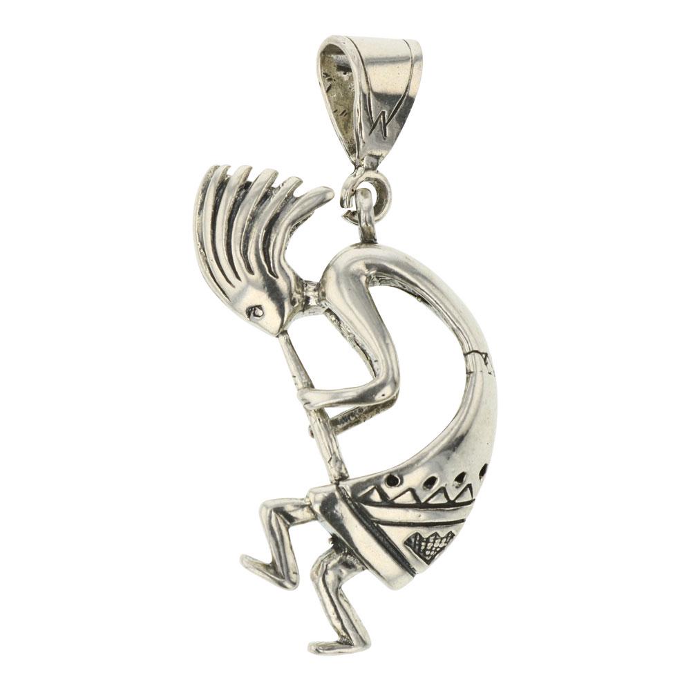 Plain Silver Kokopellui Pendant: Sterling Silver | | Plain Silver Kokopellui Pendant | Navajo Native American Southwest Indian Jewelry | Weight:23 Grams, | Dimensions: Pendant: 1" x 2.5" |