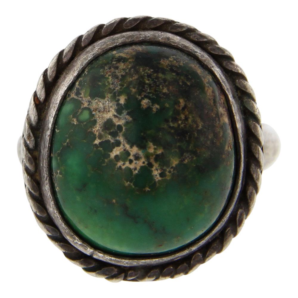 Vintage High Grade Nevada Turquoise Twist Wire Ring (1 of 3)