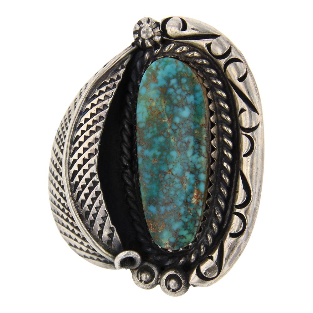 Old Pawn High Grade Nevada Turquoise Ring (1 of 4)