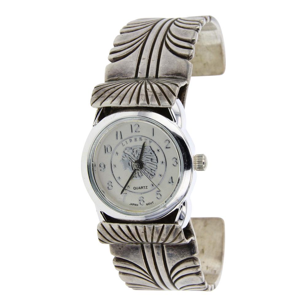 Sally Yazzie Plain Silver Watch bracelet (1 of 4)