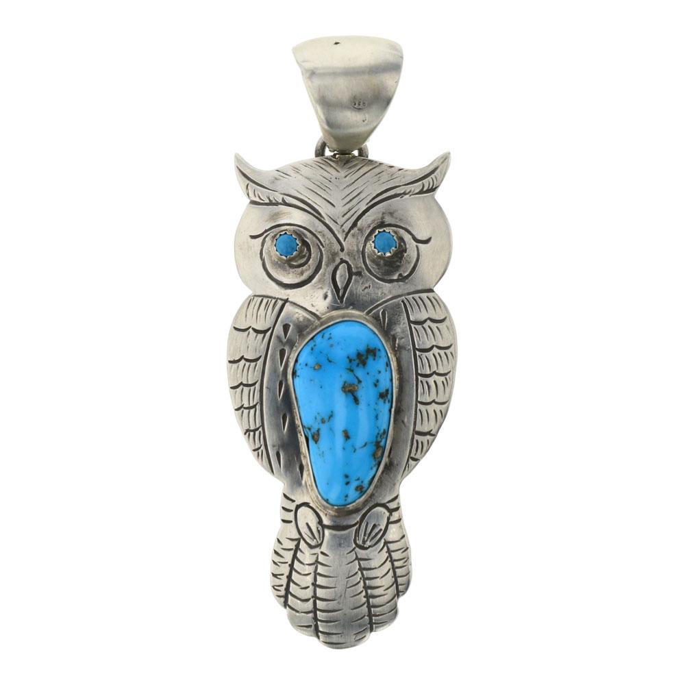 Russel Sam Sleeping Beauty Turquoise Owl Pendant (1 of 2)