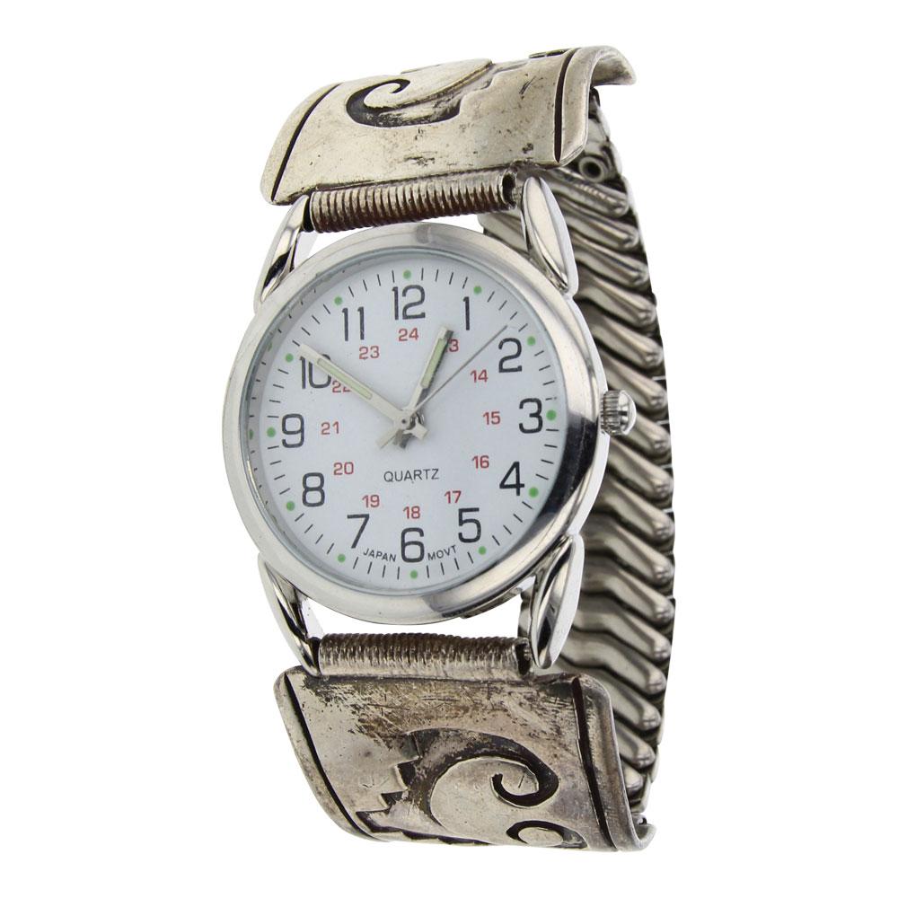 Vintage Plain Silver Overlay Watch Bracelet (1 of 3)