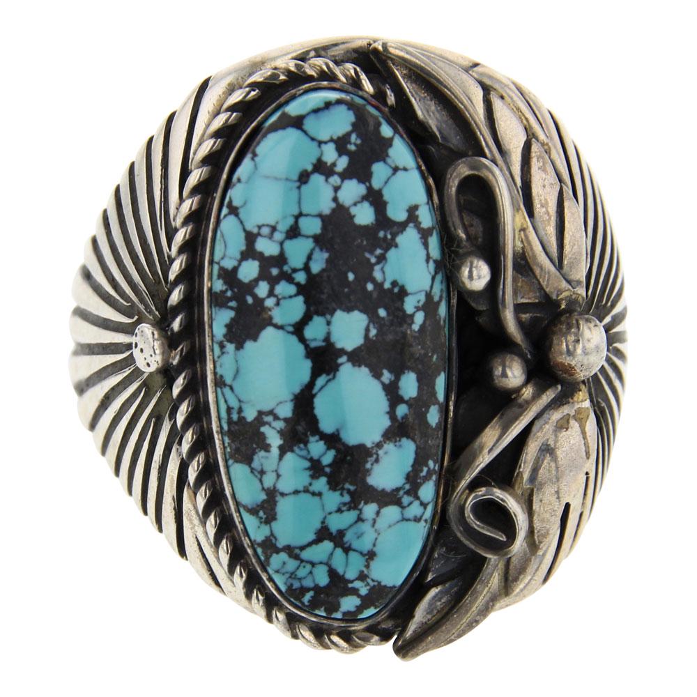 Old Pawn Spiderweb Turquoise Ring (1 of 4)