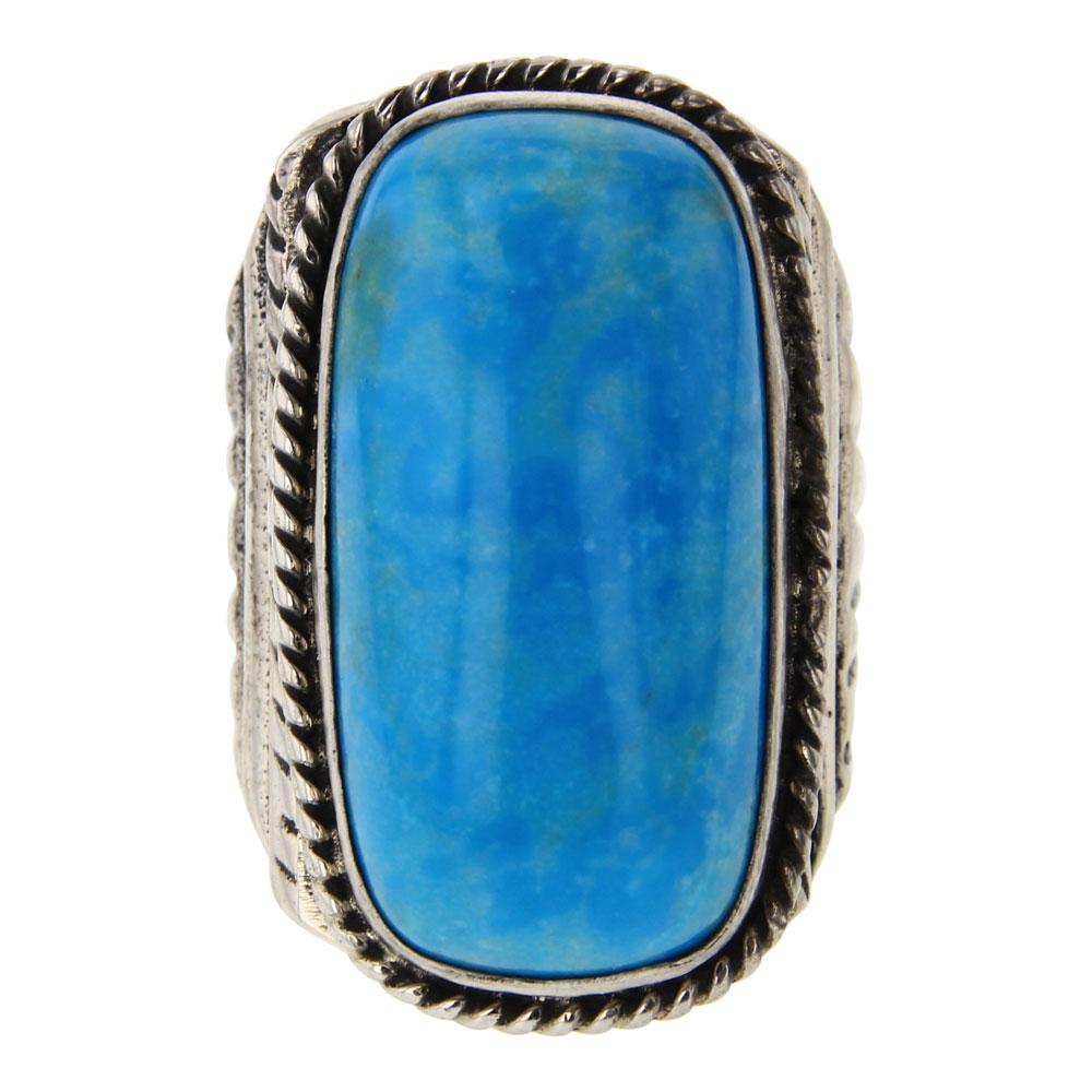 Platero Kingman Turquoise Large Men's Ring (1 of 3)