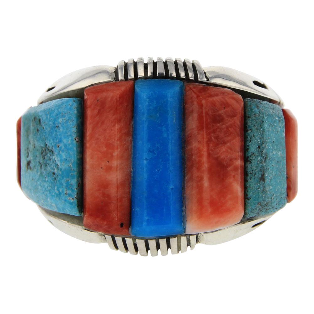 Robert Shakey Turquoise & Spiny Oyster Ring (1 of 4)