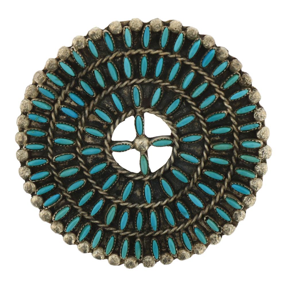 Vintage Pawn Turquoise Zuni Needlepoint Cluster Pin & (1 of 2)