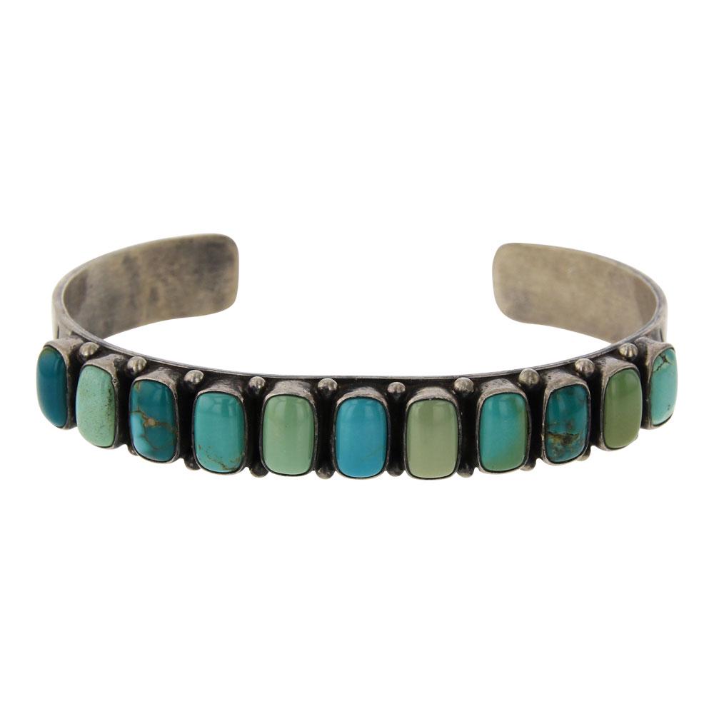 Paul Livingston Fox Turquoise Rectangle Row Cuff (1 of 4)