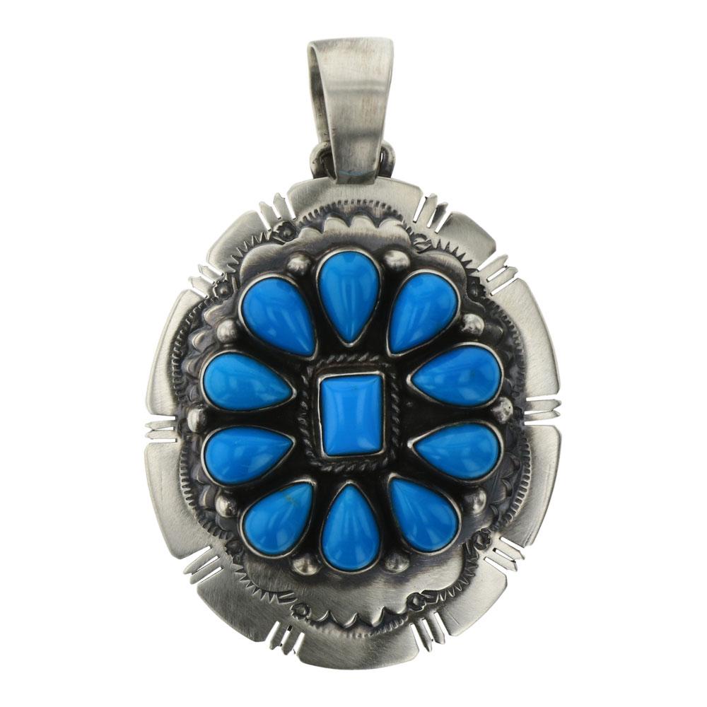 Bobby Johnson Sleeping Beauty Turquoise Cluster Pendant (1 of 2)