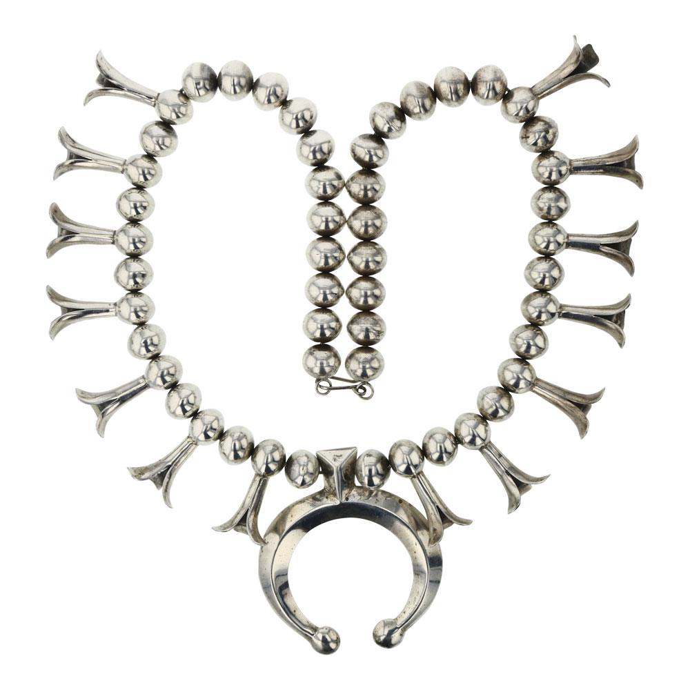 Navajo Bench Beads Sandcast Plain Silver heavy Squash (1 of 3)