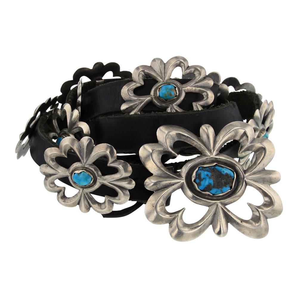 Kingman Turquoise Large Sandcast Concho Belt (1 of 3)