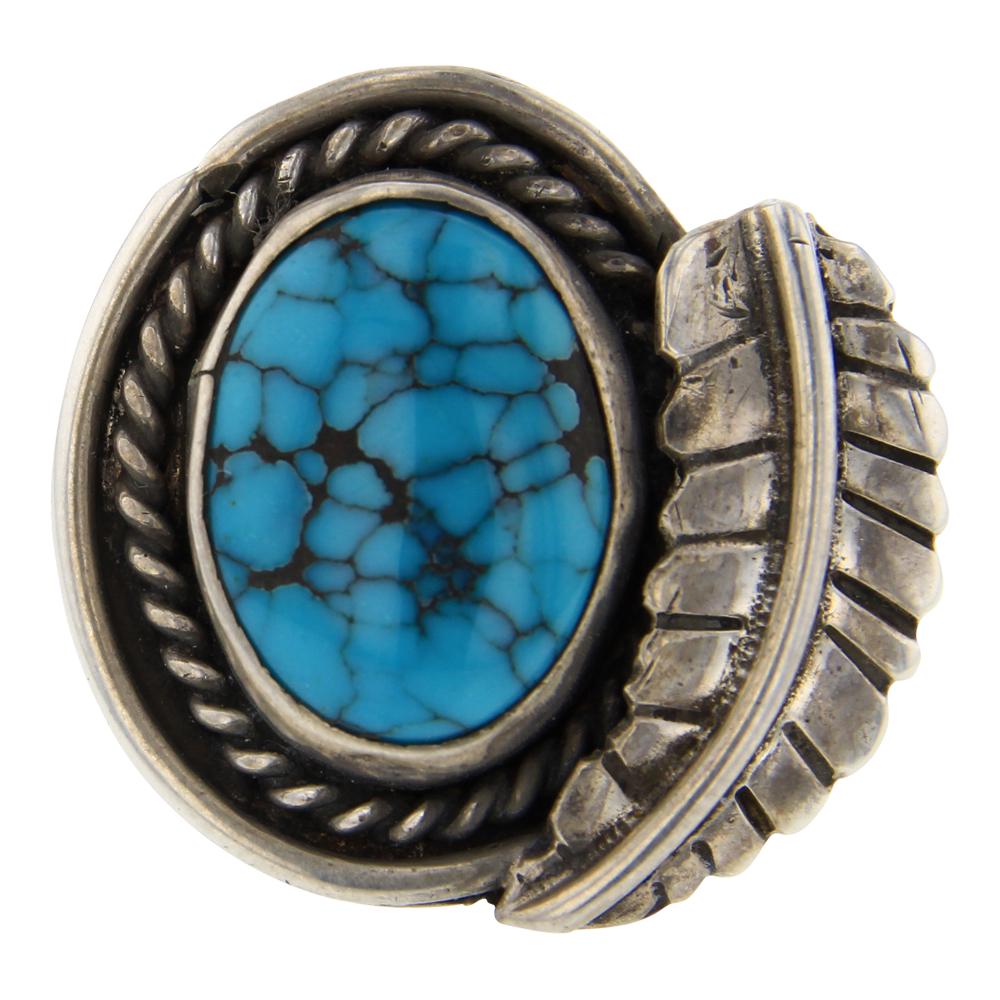 Vintage Pawn  Spiderweb Turquoise Ring (1 of 3)