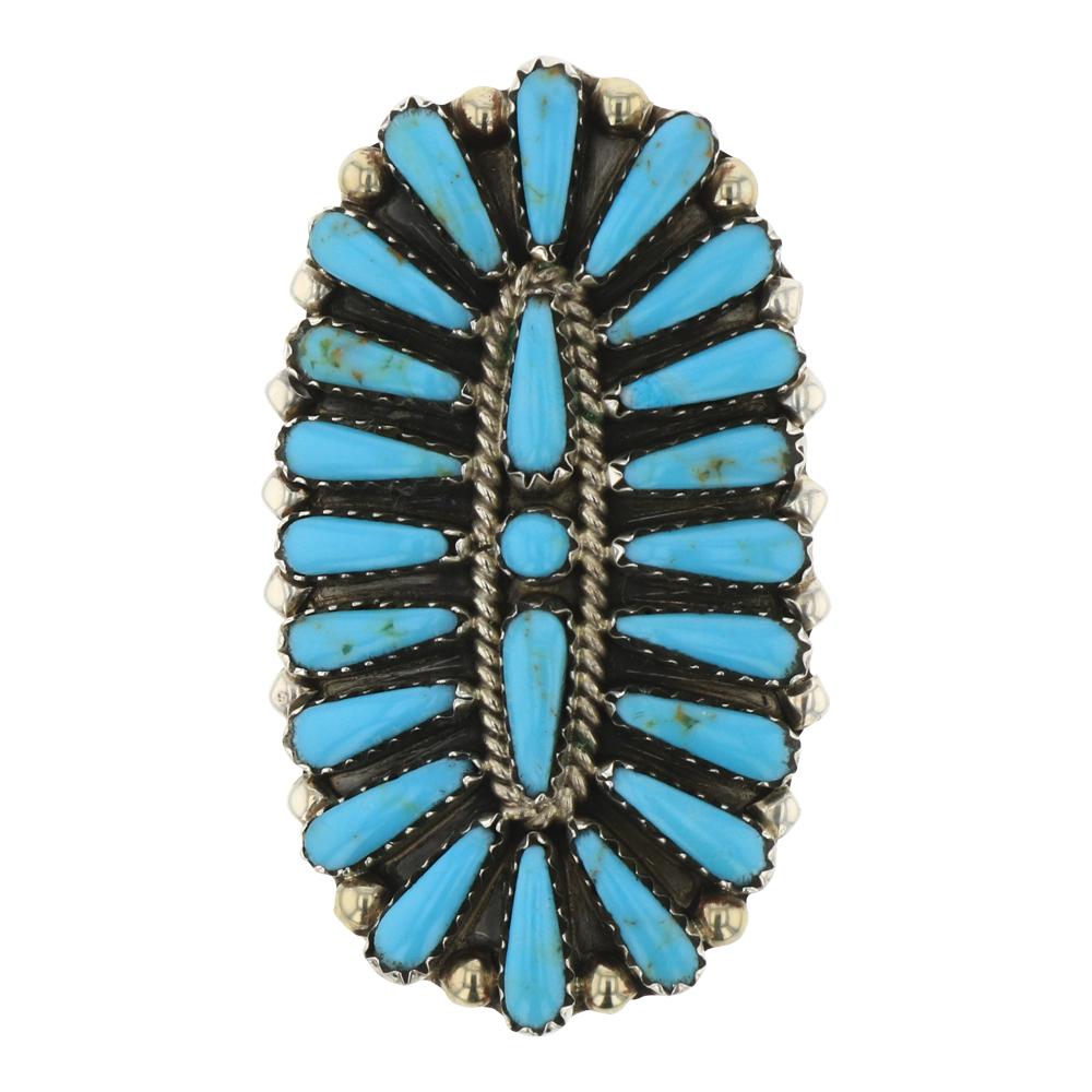 Block Reconstituted Turquoise Cluster Ring (1 of 3)
