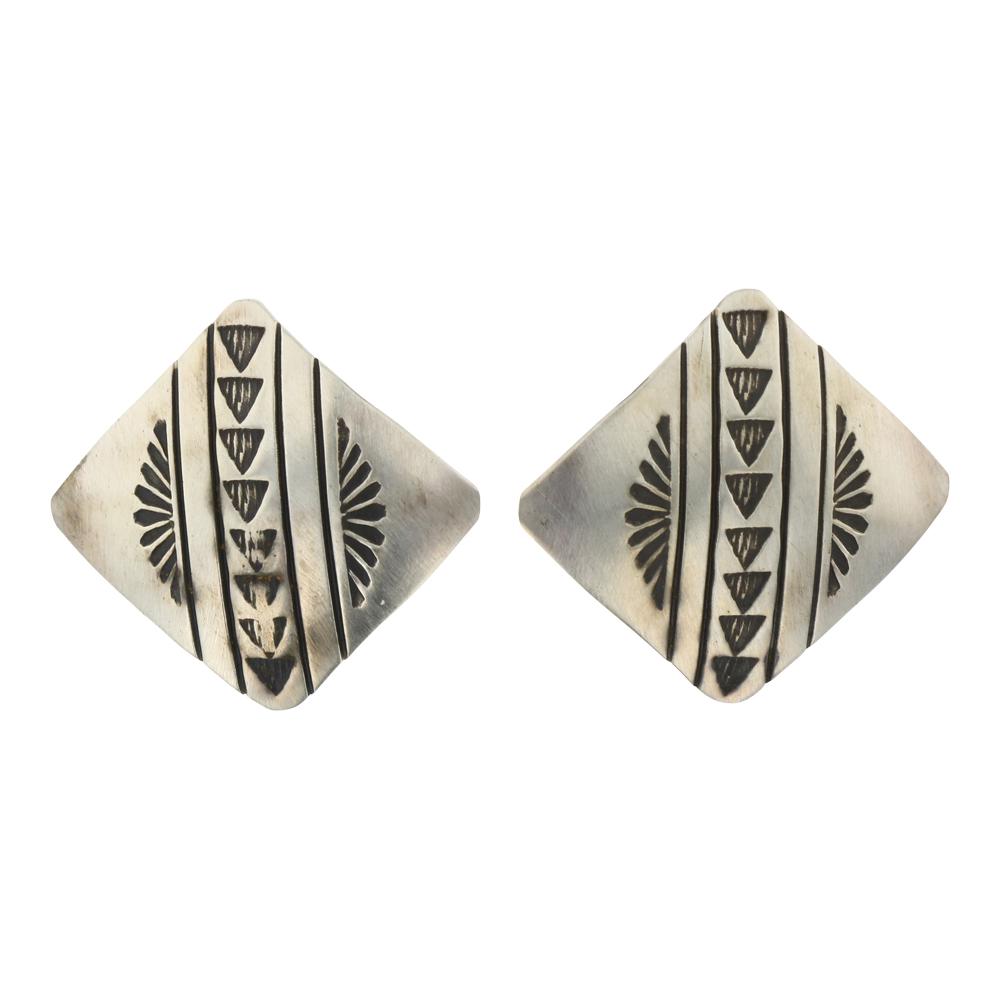 Plain Silver Stamp Earrings (1 of 2)