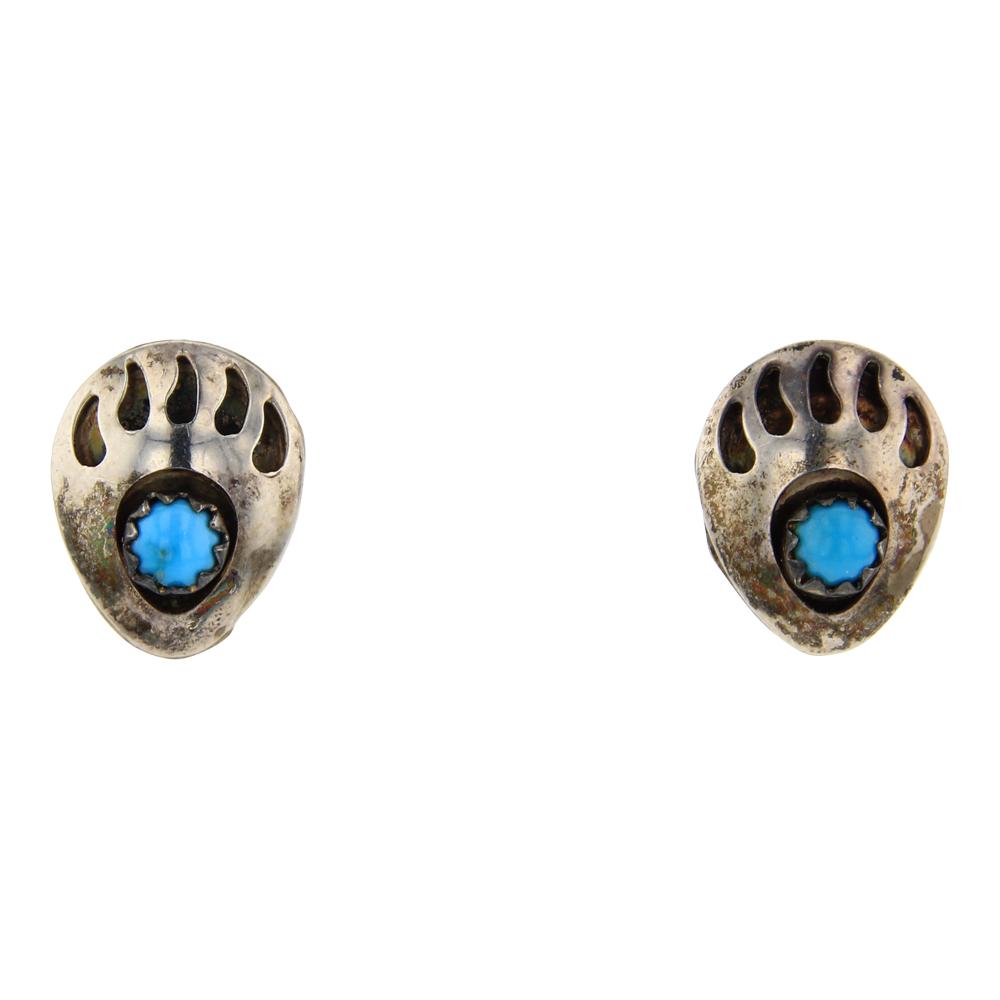 Turquoise Bear Paw Earrings (1 of 2)