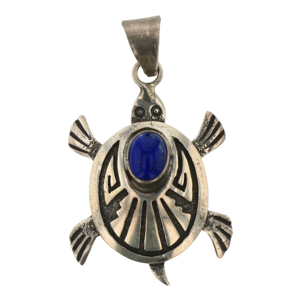 Lapis Overlay Sea Turtle Pendant (1 of 2)