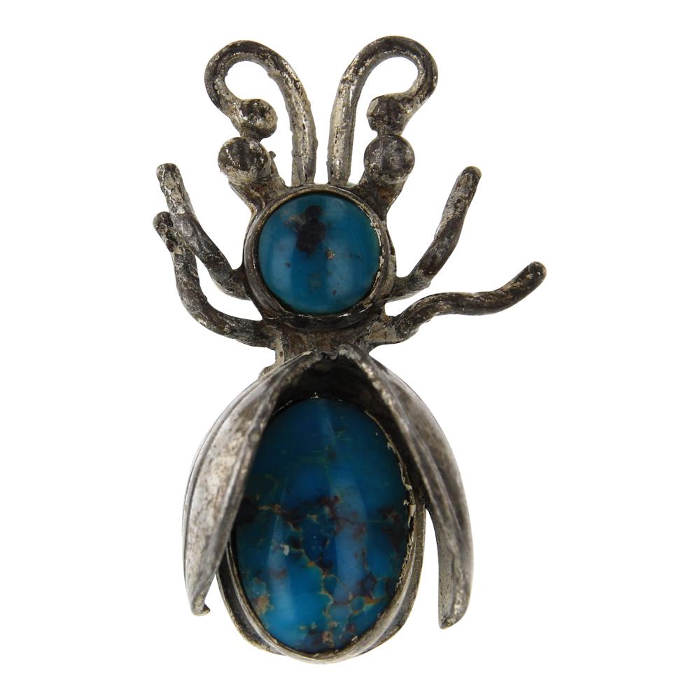Old Pawn Turquoise Bug Pin (1 of 2)