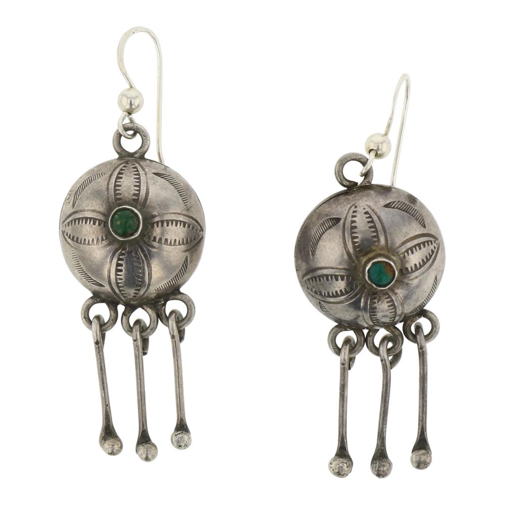 Vintage Turquoise Stamp Dangle Earrings (1 of 2)