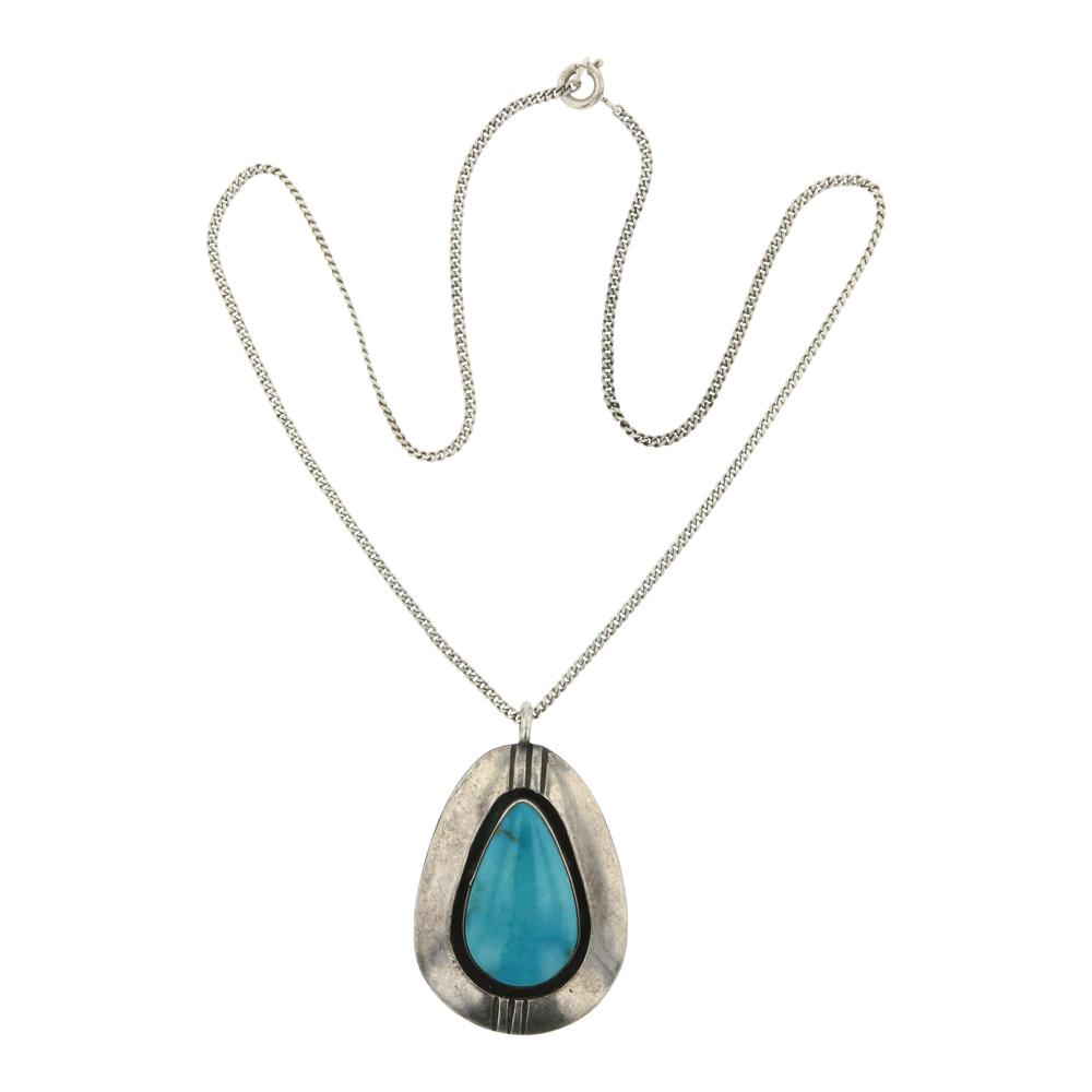 Kingman Turquoise Shadow Box Pendant (1 of 3)