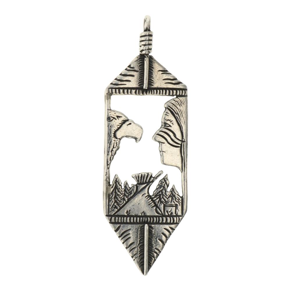 Overlay Story Teller Man & Eagle Pendant (1 of 2)