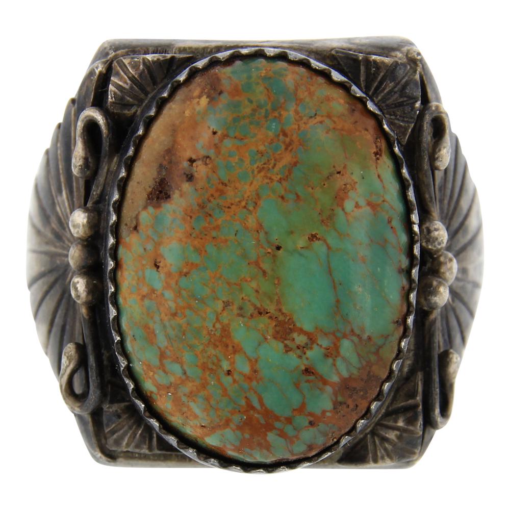 Ervin Tsosie Manassas Turquoise Large Men's Ring (1 of 4)