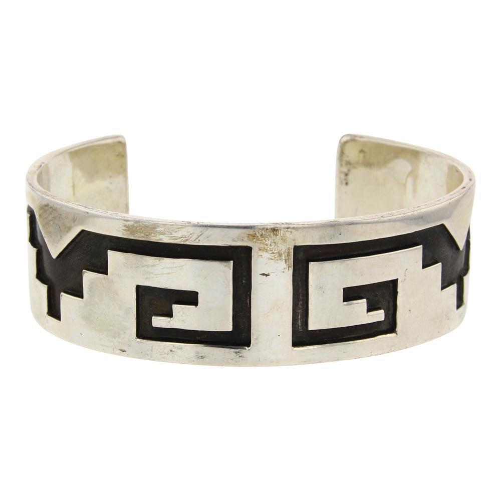 Plain Silver Overlay Heavy Cuff Bracelet (1 of 4)