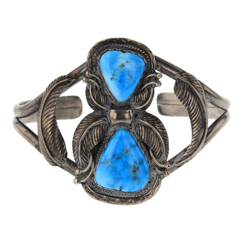 Old Pawn Kingman Turquoise Leaf Bracelet (1 of 3)