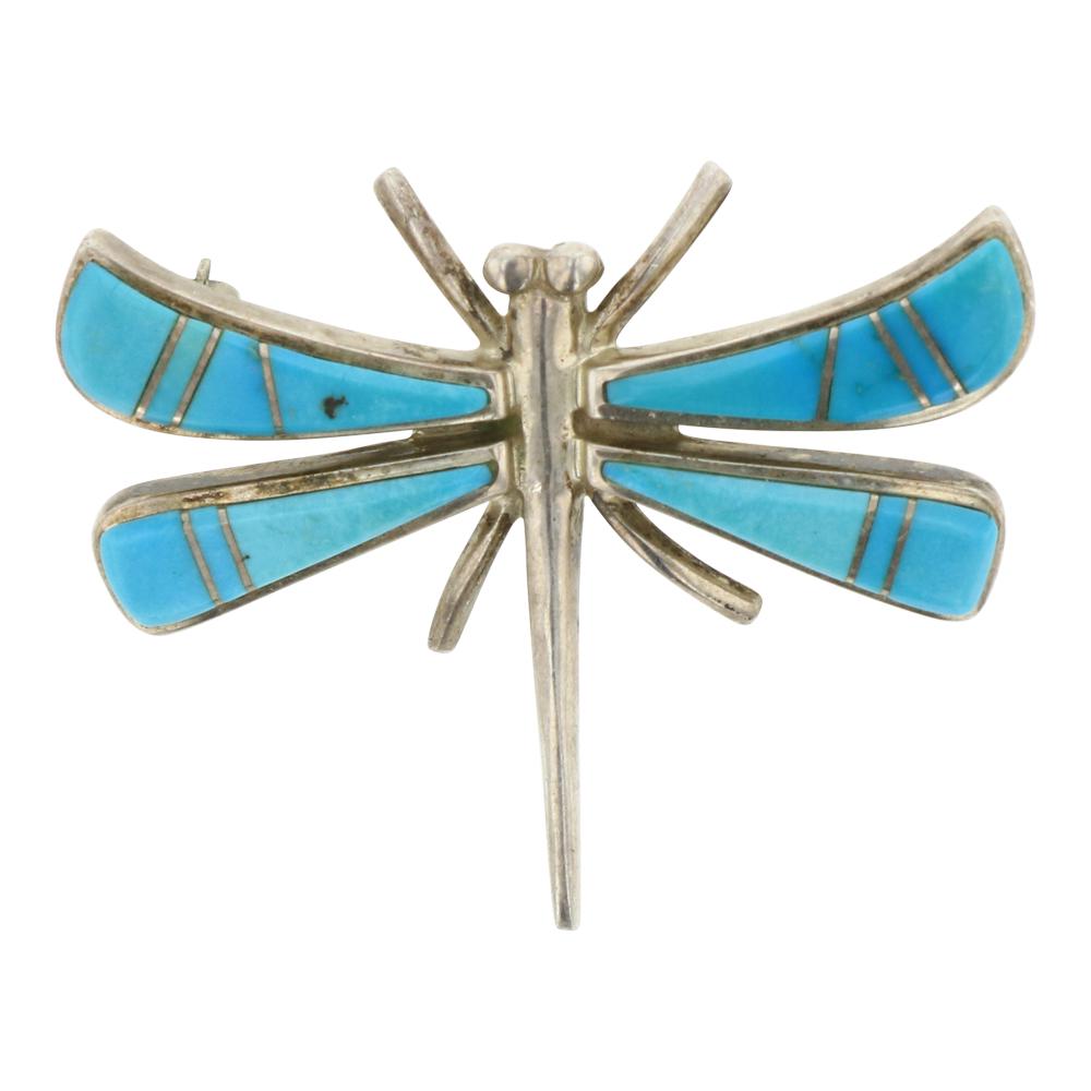 Sleeping Beauty Turquoise Inlay Dragonfly Pin (1 of 2)