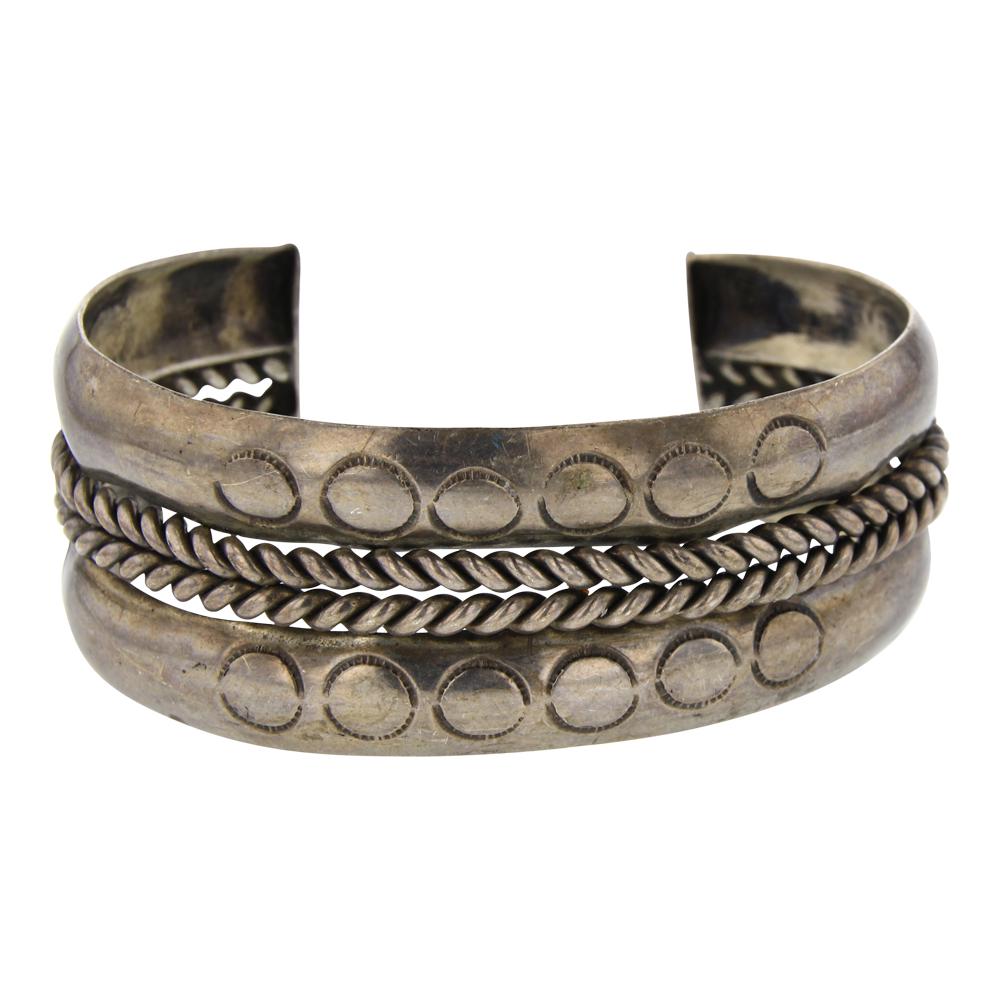 Vintage Half Round Cuff Bracelet (1 of 3)