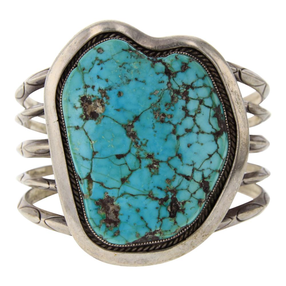 Old Pawn Vintage Nevada Turquoise Freeform Bracelet (1 of 3)