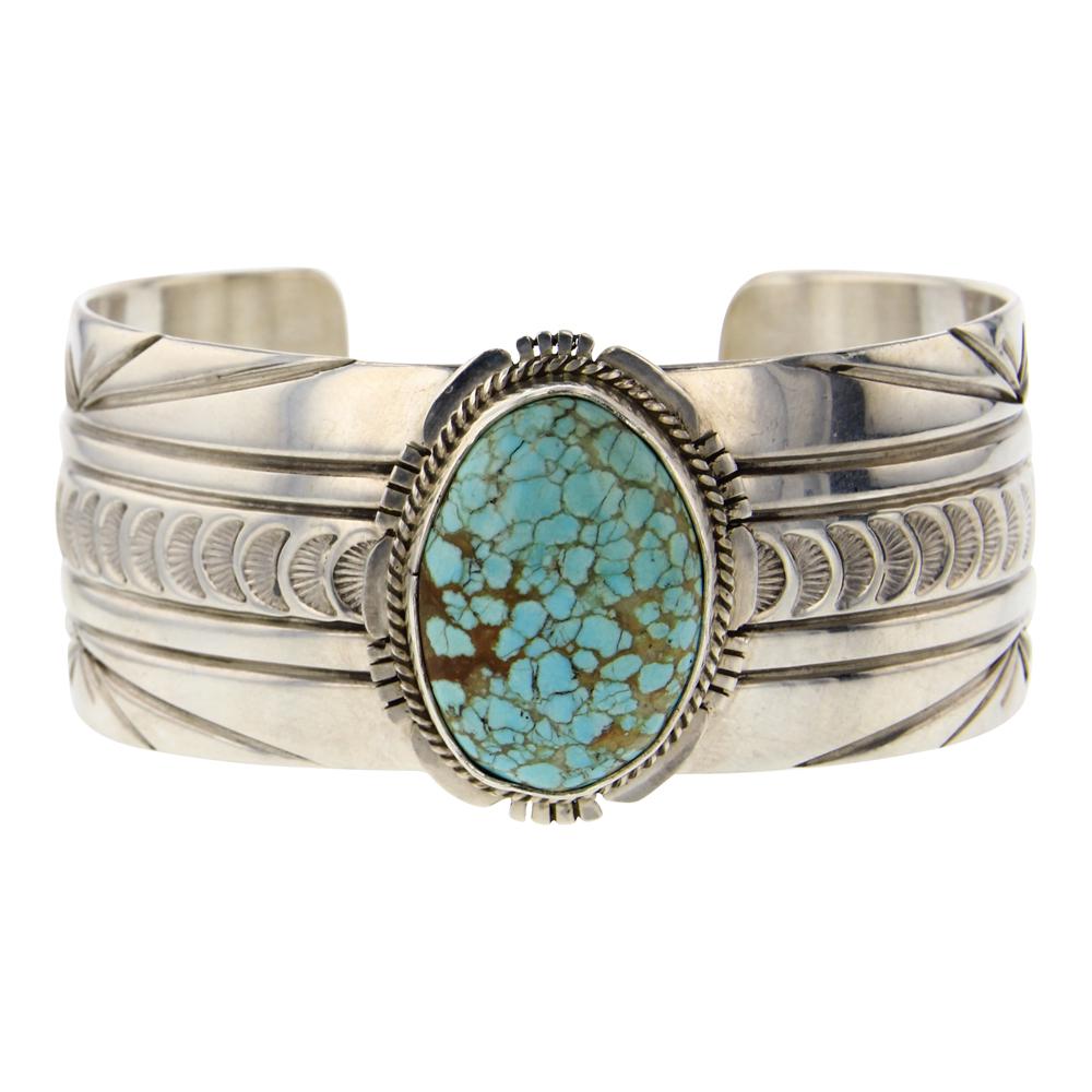 John Nelson Number Eight Turquoise Cuff Bracelet (1 of 4)