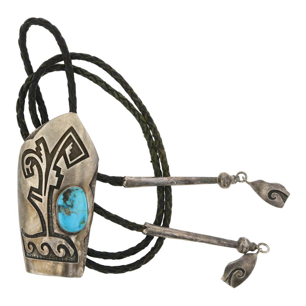 Turquoise Hopi Overlay Bolo Tie (1 of 3)