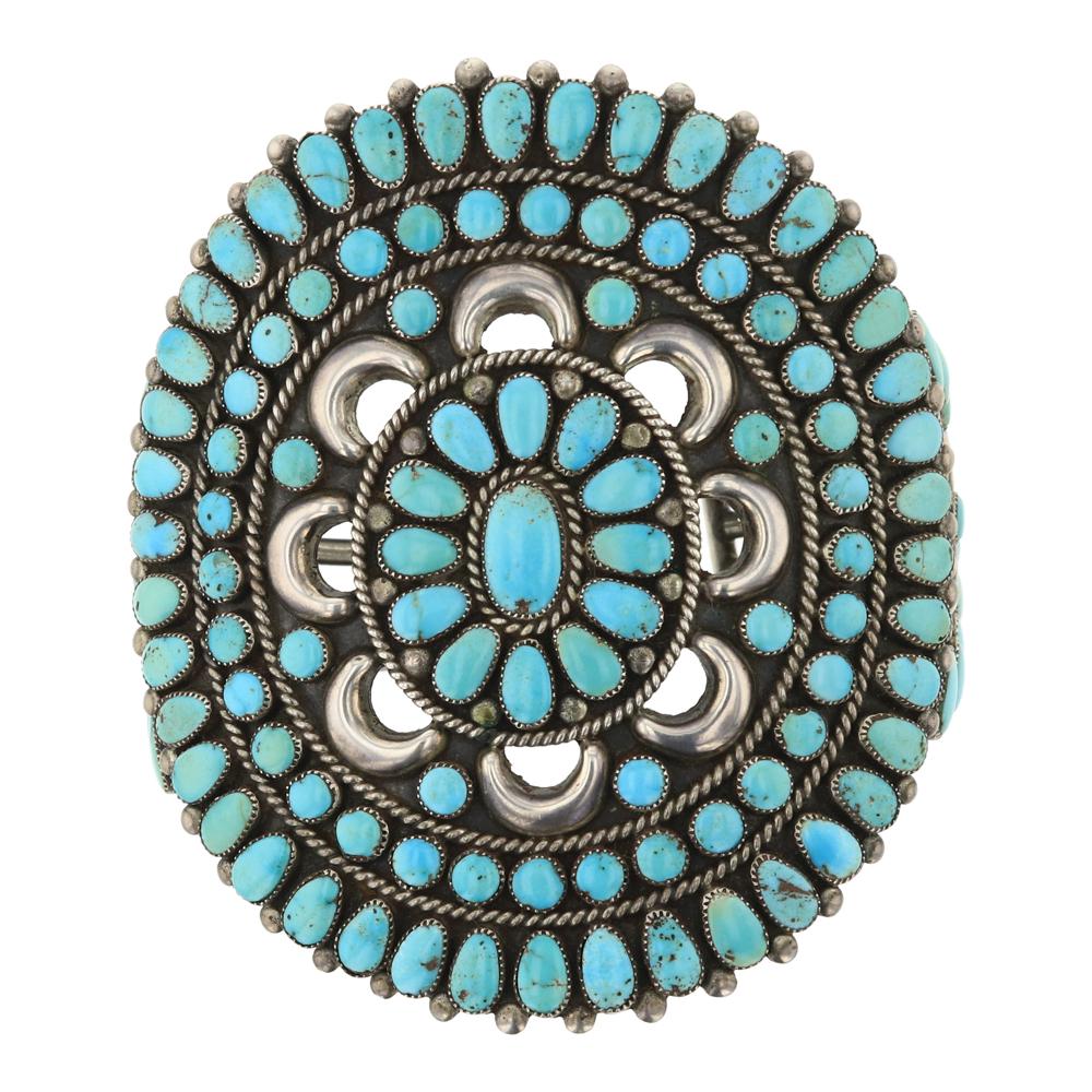 Old Pawn Turquoise Cluster Cuff Bracelet (1 of 3)