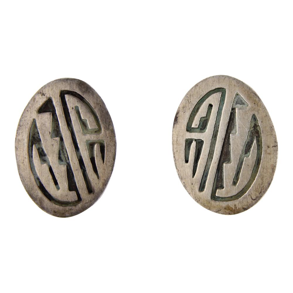Vintage Plain Silver Overlay Post Earrings (1 of 2)