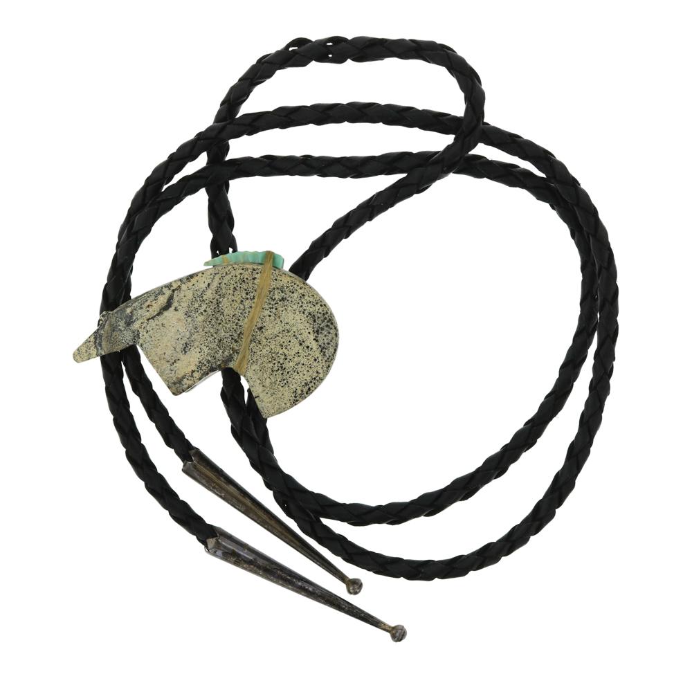 Zuni Carved Serpentine Fetish Bolo Tie (1 of 3)