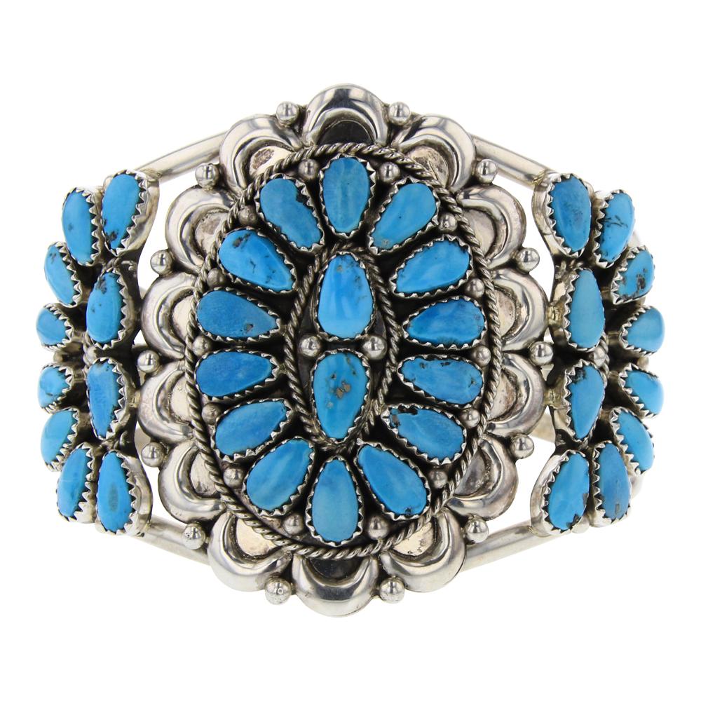 Kingman Turquoise Cluster Bracelet (1 of 3)